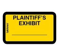 Tabbies Pre-Printed Plaintiff's Exhibit Labels - Yellow