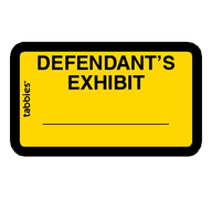 Tabbies Pre-Printed Defendant's Exhibit Labels - Yellow