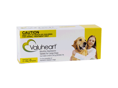 Valuheart Gold for Large Dogs 21 - 40kg - 6 pack (6 months treatments)
