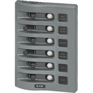 Blue Sea 4376 WeatherDeck Water Resistant Circuit Breaker Panel 6 Position Grey