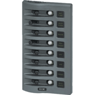 Blue Sea 4378 WeatherDeck Water Resistant Circuit Breaker Panel 8 Position Grey