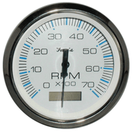 Faria Chesapeake White SS 4" Tachometer w/Hourmeter 7000 RPM (Gas) (Outboard)