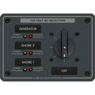 Blue Sea 8366 AC Rotary Switch Panel 30 Ampere 3 Positions + OFF 2 Pole Boat