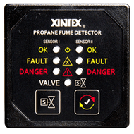 Fireboy-Xintex Propane Fume Detector Alarm 2 Sensors Solenoid Valve Display