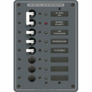 Blue Sea 8027 AC Main +6 Position Breaker Panel White Switches Boat Sailboat