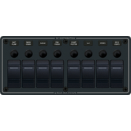 Blue Sea 8371 Water Resistant Panel 8 Position Black Horizontal Mount Boat