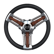 Schmitt Burano Steering Wheel 14" Burl Polyurethane SS Spoke Cap/Nut 3/4"Shaft