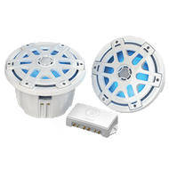 Poly-Planar MA-OC8 Speaker 8" White 500W Waterproof Blue LED Boat Marine Audio