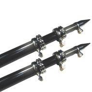 Taco Carbon Fiber 20' Outrigger Poles PAIR Black Boat Yacht Marine OT-4200CF