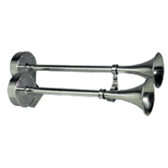 Schmitt Marine Deluxe All-Stainless Dual Trumpet Horn 12V 10028 Boat
