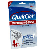 QuikClot Advanced Clotting Gauze 3"x4' stop bleeding Boat Sports