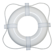 Taylor Made Foam Ring Buoy 20" White w/White Grab Line Boat Yacht Marine 360