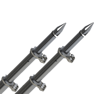 Taco Deluxe 18' Outrigger Poles Silver-Black Rollers Boat OT-0318HD-BKA
