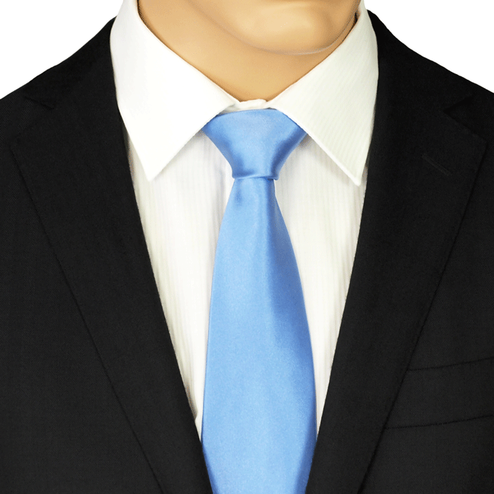 Plain Blue Silk Tie