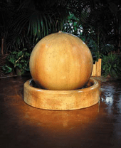 Ball and Ring Fountain - Material GFRC - Finish Desert Rose
