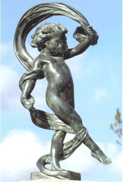 Wind Dancer Statue - Materia; : Brass - Finish : Verdigris
