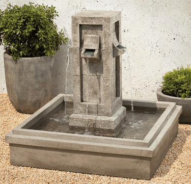 Pallisades Fountain - Material : Cast Stone - Finish : Greystone