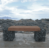 Gabion Bench Landscape - Material : Steel, IPE, mexican pebble - Finish : Rust
