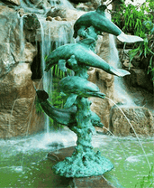 Dolphin Family Fountain - Material : Brass