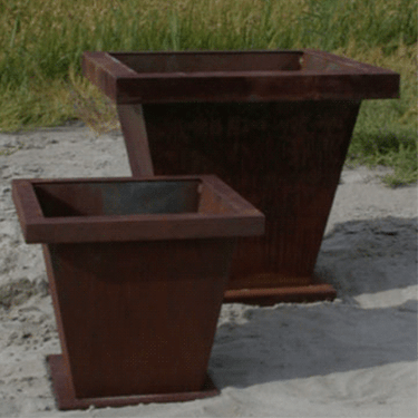 Plain Planter - Material : Mild Steel - Finish : Natural Rust