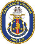 STICKER U.S. Navy USS Jason Dunham DDG 109 Destroyer Emblem Crest