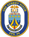 STICKER U.S. Navy USS Aubrey Fitch (FFG 34) Frigate Emblem Crest Decommission