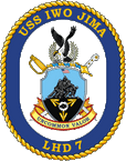 STICKER USN US NAVY LHD 7 USS IWO JIMA