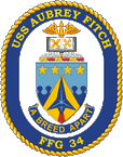 STICKER USN US NAVY FFG 34 USS A FITCH