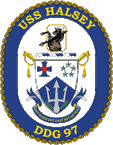 STICKER USN US NAVY DDG 97 USS HALSEY