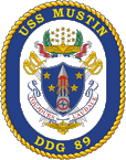 STICKER USN US NAVY DDG 89 USS MUSTIN