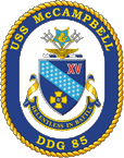 STICKER USN US NAVY DDG 85 USS MCCAMPELL