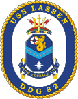 STICKER USN US NAVY DDG 82 USS LASSEN