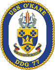 STICKER USN US NAVY DDG 77 USS OKANE