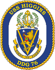 STICKER USN US NAVY DDG 76 USS HIGGINS