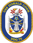 STICKER USN US NAVY DDG 75 USS D COOK