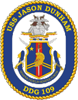 STICKER USN US NAVY DDG 109 USS J DUNHAM