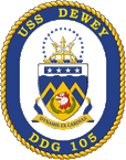 STICKER USN US NAVY DDG 105 USS DEWEY