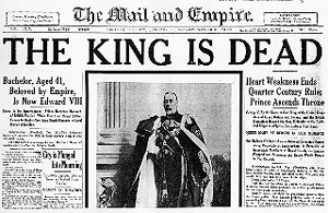 Death of King George V Historic Newspaper