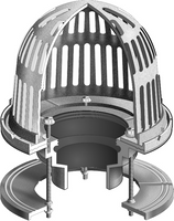 R1320T Series - Scupper Drains with Flat Grate and 90 Degree Threaded Outlet - Outlet Size 5",6"