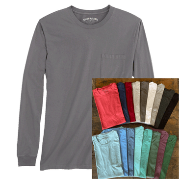 Men's Organic Ringspun Solid Long Sleeve Pocket T-Shirts