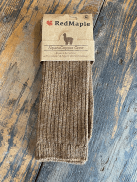 Women's Alpaca Copper Crew Socks Hickory