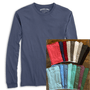 Men's Super Soft Organic Garment Dyed Solid Long Sleeve Tees 