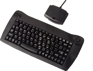 ACK-573 PS/2  wireless Infared Black Mini Keyboard w/ Built In Trackball
