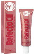 With RefectoCil No. 4.1 red you receive an intensive red color when used on light blond to medium blond hair. A dark red is achieved on dark blond hair to medium brown hair and from dark brown hair on you achieve a red lustre.