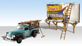 Woodland Scenics AutoScenes #5556 'Sign Slingers' Pickup w/ Billboard & Figures (HO)