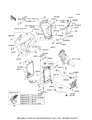 Panel Plastico Motor Der. KLR650 E (49131-5361-H8)