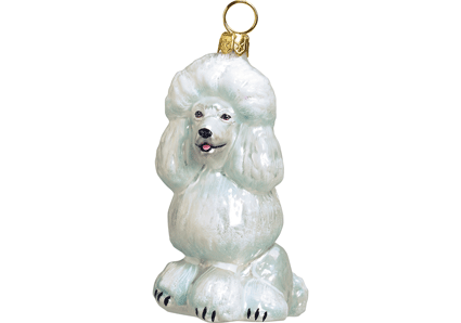 Poodle White Dog - Joy To The World Ornament