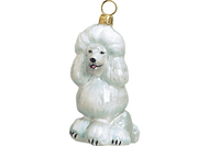 Poodle White Dog - Joy To The World Ornament