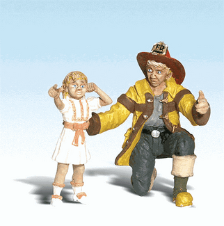 A2539 Woodland Scenics Co G Scenic Accents(R) Figures Fireman Bill & Betsy