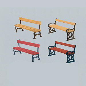 180443 HO Scale Faller Gmbh Assorted Park Benches (12)